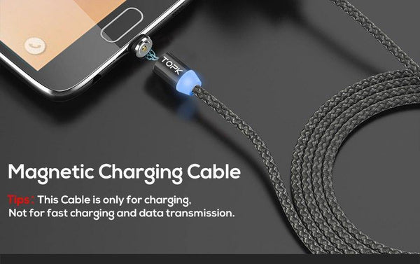 Planet Gates TOPK R-Line1 LED Magnetic Micro USB Cable ,Upgraded Reflective Nylon Braided Magnetic Charger USB Cable for Micro USB Port Phone