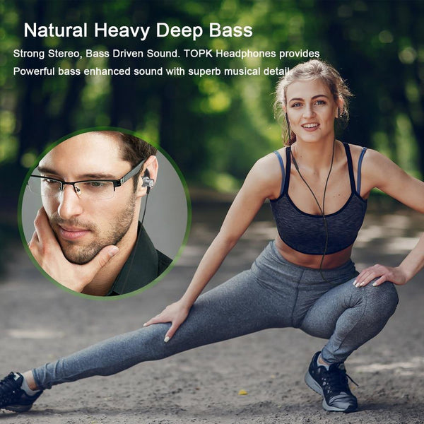 Planet Gates TOPK T13 Bass Stereo Sport Earbuds Earphones Wired Control With Built-in Microphone for iPhone Samsung Xiaomi Huawei