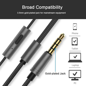 Planet Gates TOPK T13 Bass Stereo Sport Earbuds Earphones Wired Control With Built-in Microphone for iPhone Samsung Xiaomi Huawei