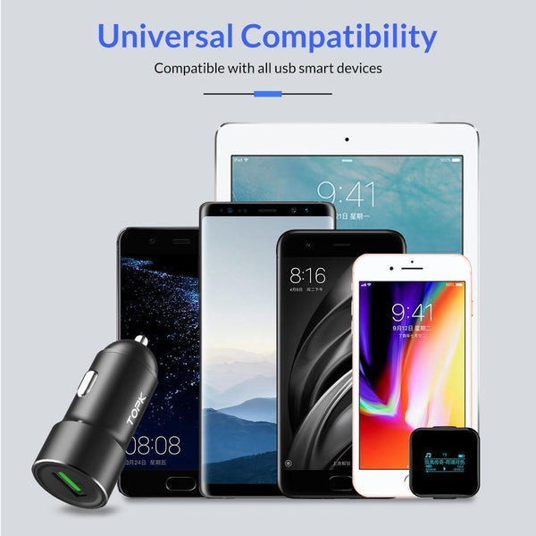 Planet Gates TOPK USB Car Charger Quick Charge 3.0 Mobile Phone Charger Fast QC3.0 Car-Charger for Samsung Xiaomi Huawei Adapter in Car