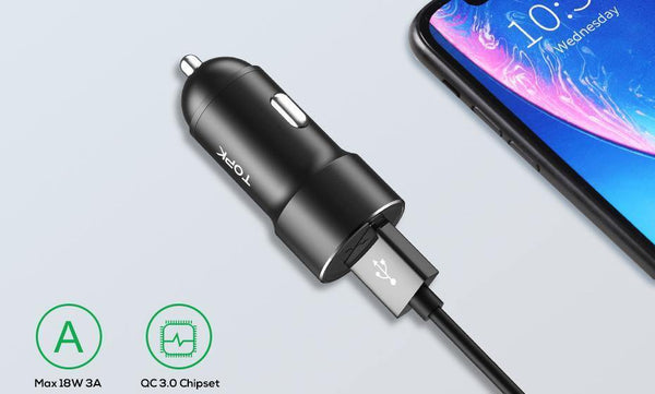 Planet Gates TOPK USB Car Charger Quick Charge 3.0 Mobile Phone Charger Fast QC3.0 Car-Charger for Samsung Xiaomi Huawei Adapter in Car