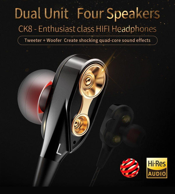 Planet Gates TOPK Wired Earphone For Phone Dual Driver HiFi Stereo In-Ear Headset 3.5mm Sport Running Earphones With Microphone Earbuds