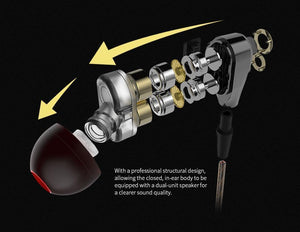 Planet Gates TOPK Wired Earphone For Phone Dual Driver HiFi Stereo In-Ear Headset 3.5mm Sport Running Earphones With Microphone Earbuds