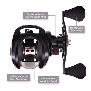 Planet Gates Torrent fishing Reel 8.1kg Carbon Drag 7.1:1 5.3:1 Gear Ratio 6 Bearings Magnetic Brake Low Profile Baitcasting Reel
