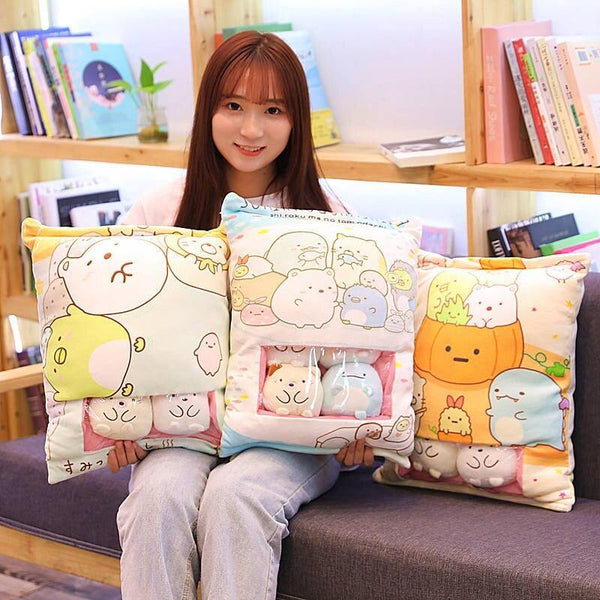 Totoro Corner Creature A Bag Of Snack Pillow Animal Crossing Plush Stuffed Animals Creative Doll Juguetes Plush Toy Sofa Cushion