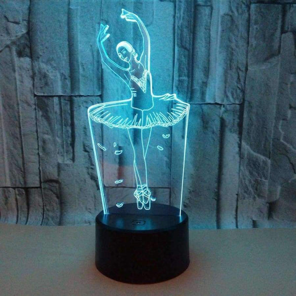 Planet Gates Touch Ballet Dancer Lovers Trophy 3D Vizuální noční světlo Akrylové Barevné Vánoční Narozeninové Dekorace Ballerinator Design LED Luminaria