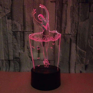 Planet Gates Touch Ballet Dancer Lovers Trophy 3D Vizuální noční světlo Akrylové Barevné Vánoční Narozeninové Dekorace Ballerinator Design LED Luminaria