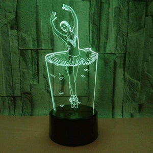 Planet Gates Touch Ballet Dancer Lovers Trophy 3D Vizuální noční světlo Akrylové Barevné Vánoční Narozeninové Dekorace Ballerinator Design LED Luminaria