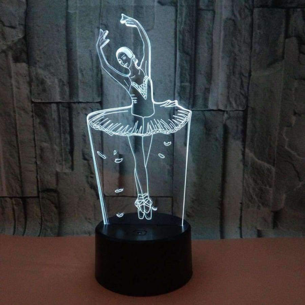 Planet Gates Touch Ballet Dancer Lovers Trophy 3D Vizuální noční světlo Akrylové Barevné Vánoční Narozeninové Dekorace Ballerinator Design LED Luminaria