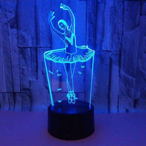 Planet Gates Touch Ballet Dancer Lovers Trophy 3D Vizuální noční světlo Akrylové Barevné Vánoční Narozeninové Dekorace Ballerinator Design LED Luminaria