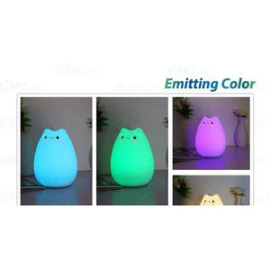 Planet Gates Touch control CHIZAO 7 Colors Cat LED Lamp Children's animal night light Silicone soft cartoon lamp Gift LED night light Room atmosphere light