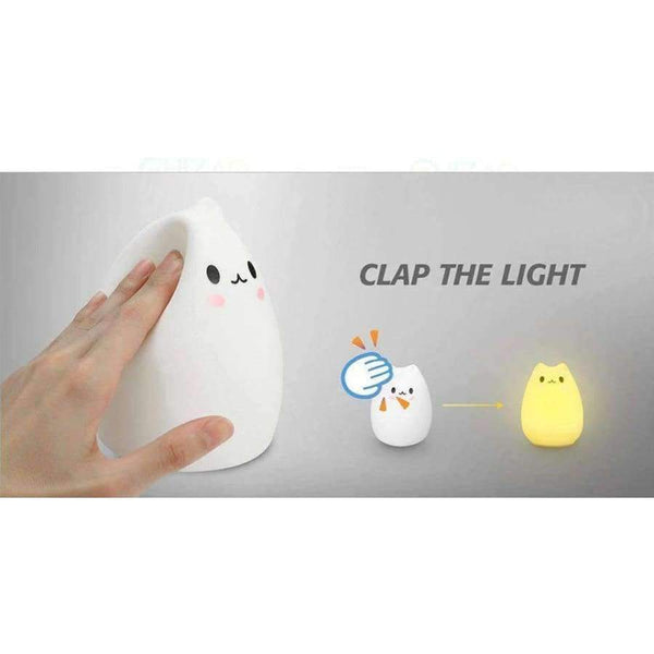 Planet Gates Touch control CHIZAO 7 Colors Cat LED Lamp Children's animal night light Silicone soft cartoon lamp Gift LED night light Room atmosphere light