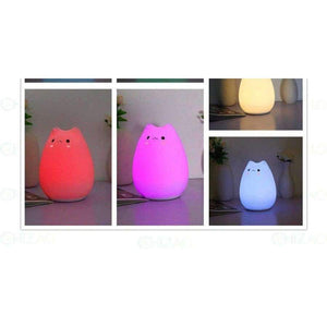 Planet Gates Touch control CHIZAO 7 Colors Cat LED Lamp Children's animal night light Silicone soft cartoon lamp Gift LED night light Room atmosphere light