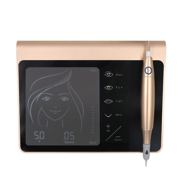 Planet Gates Touch Screen Rechargeable Battery US/EU Plug Permanent Makeup Machine Kit Eyebrow Lip Eyeliner Machine With 2 Cartridge Neeldes