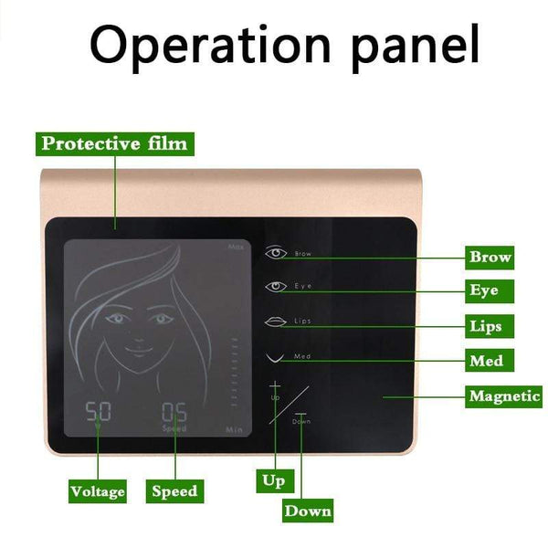 Planet Gates Touch Screen Rechargeable Battery US/EU Plug Permanent Makeup Machine Kit Eyebrow Lip Eyeliner Machine With 2 Cartridge Neeldes