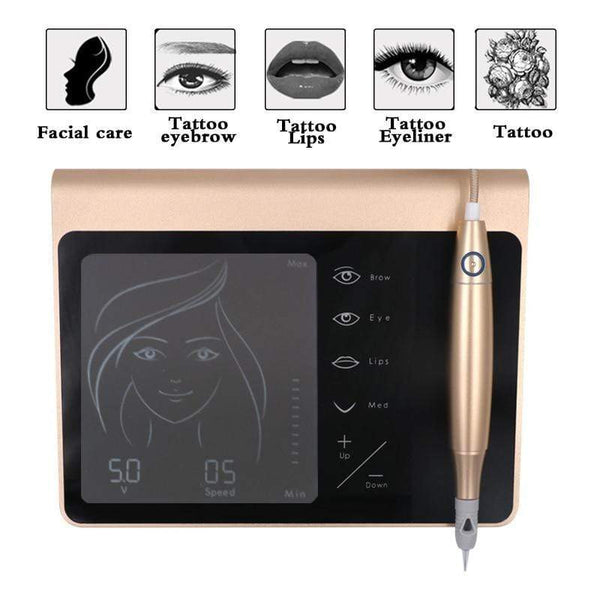 Planet Gates Touch Screen Rechargeable Battery US/EU Plug Permanent Makeup Machine Kit Eyebrow Lip Eyeliner Machine With 2 Cartridge Neeldes