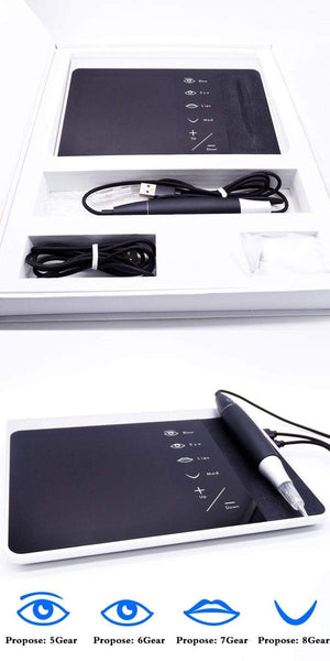 Planet Gates Touch Screen Rechargeable Battery US/EU Plug Permanent Makeup Machine Kit Eyebrow Lip Eyeliner Machine With 2 Cartridge Neeldes