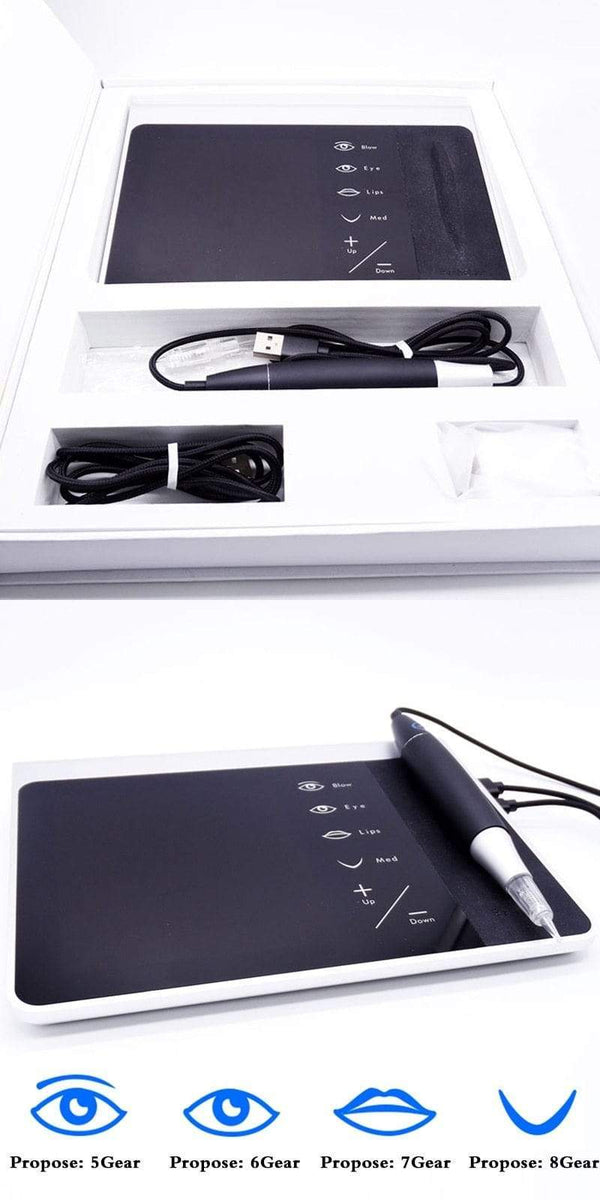 Planet Gates Touch Screen Rechargeable Battery US/EU Plug Permanent Makeup Machine Kit Eyebrow Lip Eyeliner Machine With 2 Cartridge Neeldes