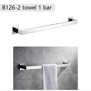 Planet Gates Towel 1 bar Stainless Steel Bathroom Hardware Set Mirror Chrome Polished Towel Rack Toilet Paper Holder Towel Bar Hook Bathroom Accessories