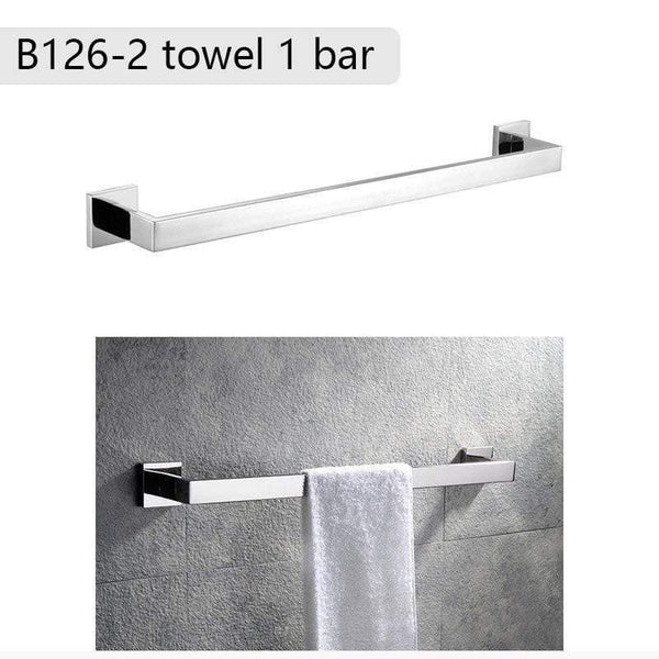 Planet Gates Towel 1 bar Stainless Steel Bathroom Hardware Set Mirror Chrome Polished Towel Rack Toilet Paper Holder Towel Bar Hook Bathroom Accessories