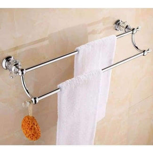 Planet Gates Towel Bar 2 Bathroom Accessories Sets Silver Polished Chrome Bathroom Products Solid Brass Bathroom Hardware Sets jk6