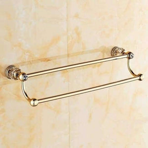 Planet Gates Towel Bar 2 Brass Crystal Bathroom Accessories Set Polish Finish Gold Bathroom Hardware Set Europe Antique Bathroom Products ST1
