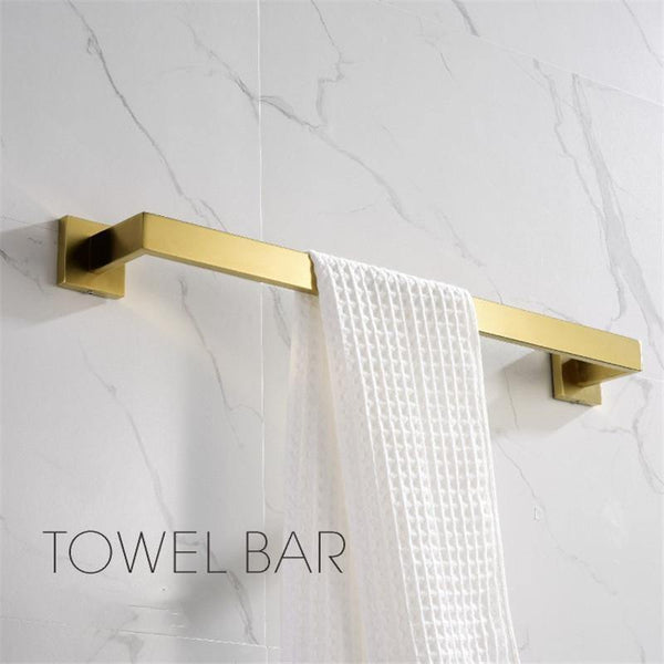 Planet Gates towel bar Bathroom Accessories Set 304 Stainless Steel Toilet Paper Holder Toilet Brush Holder Wall Mounted Brushed Bathroom Hardware