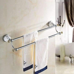 Planet Gates Towel Bars Brass&Silver Polished Bathroom Accessories Sets Diamond&crystal Bathroom Hardware Set Wall Mounted Bathroom Products