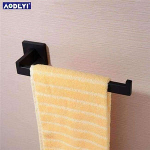 Planet Gates Towel Rack AODEYI Bathroom Hardware Set Black Robe Hook Towel Rail Rack Bar Shelf Paper Holder Toothbrush Holder Bathroom Accessories