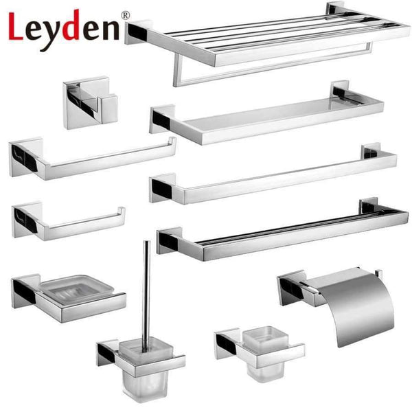 Planet Gates Towel Rack Leyden SUS 304 Stainless Steel Bathroom Hardware Set Chrome Polished Paper Holder Towel Bar Robe Hook Bathroom Accessories Bath