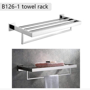 Planet Gates Towel rack Stainless Steel Bathroom Hardware Set Mirror Chrome Polished Towel Rack Toilet Paper Holder Towel Bar Hook Bathroom Accessories