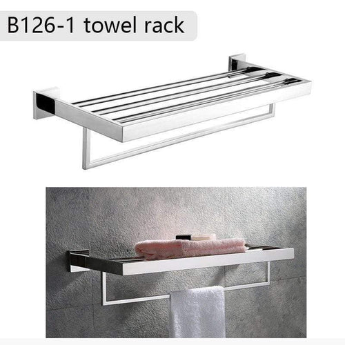 Planet Gates Towel rack Stainless Steel Bathroom Hardware Set Mirror Chrome Polished Towel Rack Toilet Paper Holder Towel Bar Hook Bathroom Accessories
