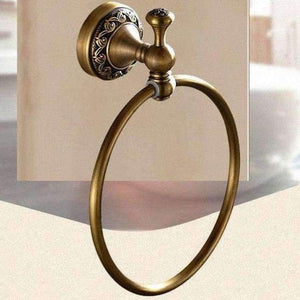 Planet Gates Towel Ring Bathroom hardware set Antique Brass Carved Bathroom Products wall mounted brass Bathroom Accessories set shelf towel rack A2D