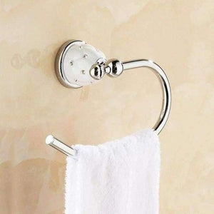 Planet Gates Towel Ring Brass&Silver Polished Bathroom Accessories Sets Diamond&crystal Bathroom Hardware Set Wall Mounted Bathroom Products
