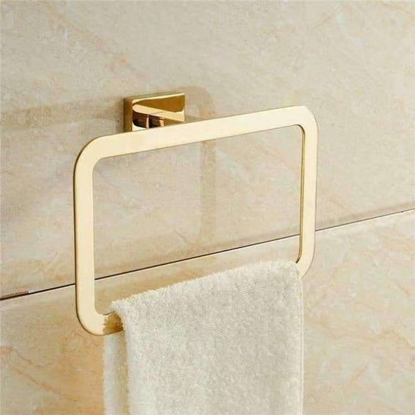 Planet Gates towel ring- gold free shipping Bathroom Hardware Set Chrome simple Toothbrush Holder Paper Holder Towel Bar Bathroom Accessories