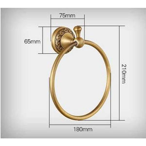 Planet Gates towel rings European Bronze Brushed Bathroom Accessories Solid Brass Carved Bathroom Product Antique Brass Carved Bathroom Hardware Sets