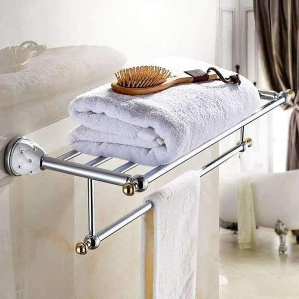 Planet Gates Towel Shelf Brass&Silver Polished Bathroom Accessories Sets Diamond&crystal Bathroom Hardware Set Wall Mounted Bathroom Products