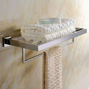 Planet Gates Towel Shelf SUS 304 Stainless Steel Bathroom Hardware Set Chrome Polished Toothbrush Holder Paper Holder Towel Bar Bathroom Accessories