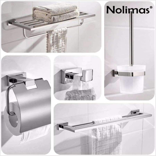 Planet Gates Towel Shelf SUS304 Stainless Steel Bathroom Hardware Set Chrome Mirror Polished Toilet Paper Holder Robe Hook Towel Bar Bathroom Accessories