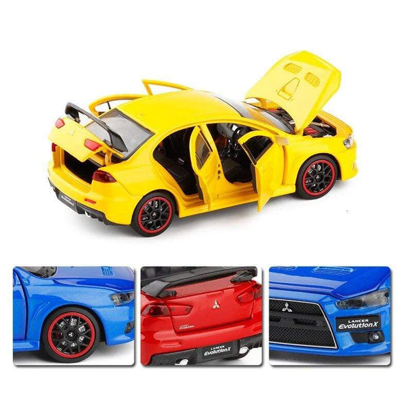 Planet Gates Toy Car 1:32 Mitsubishi Lancer Evolution X Metal Alloy Diecast Car Model Miniature Model With Sound Light Model For Children Car