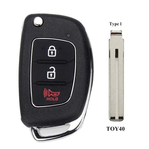 Planet Gates TOY40 3 Buttons Remote Car Key Case For Hyundai HB20 IX35 I45 SANTA FE Accent I40 I20 HY15/HY20/TOY40 Uncut Blade Fob shell