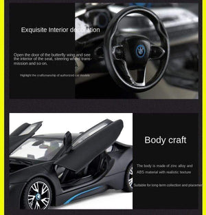 Planet Gates Toys for Boys 1:24diecast Model Cars  BMW I8 Alloy Car Model Simulation Ornaments Cars Toy  Diecast Model Cars