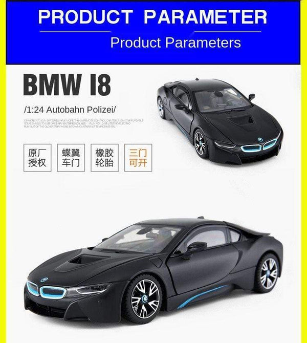 Planet Gates Toys for Boys 1:24diecast Model Cars  BMW I8 Alloy Car Model Simulation Ornaments Cars Toy  Diecast Model Cars