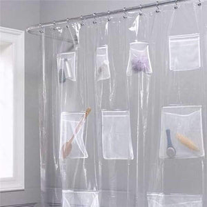 Planet Gates Translucent Bathroom Shower Curtain with Pocket Waterproof Bath Curtain Clear Translucent Bathroom Shower Curtain Bathroom Products