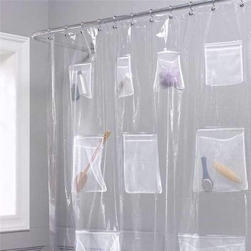 Planet Gates Translucent Bathroom Shower Curtain with Pocket Waterproof Bath Curtain Clear Translucent Bathroom Shower Curtain Bathroom Products