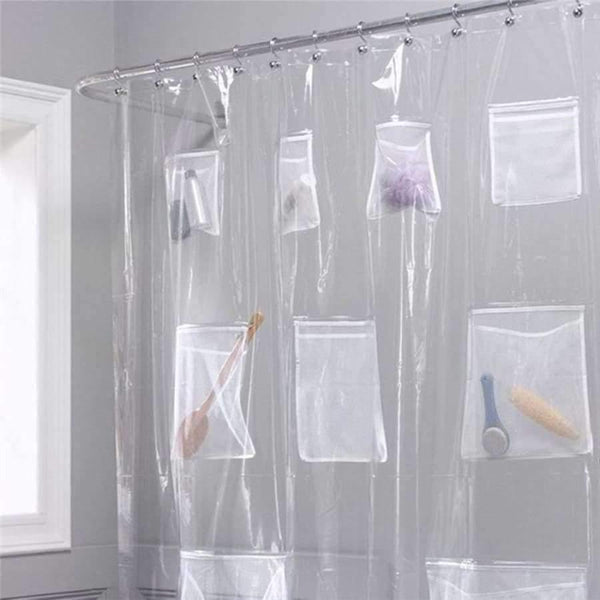 Planet Gates Translucent Bathroom Shower Curtain with Pocket Waterproof Bath Curtain Clear Translucent Bathroom Shower Curtain Bathroom Products