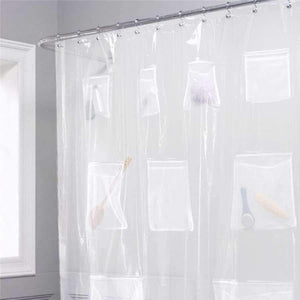 Planet Gates Translucent Bathroom Shower Curtain with Pocket Waterproof Bath Curtain Clear Translucent Bathroom Shower Curtain Bathroom Products