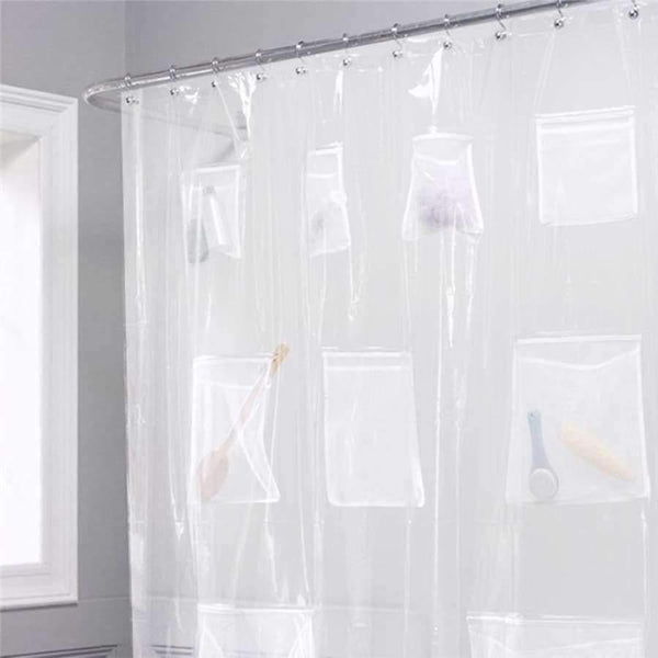 Planet Gates Translucent Bathroom Shower Curtain with Pocket Waterproof Bath Curtain Clear Translucent Bathroom Shower Curtain Bathroom Products