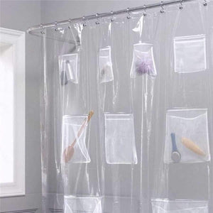 Planet Gates Translucent Bathroom Shower Curtain with Pocket Waterproof Bath Curtain Clear Translucent Bathroom Shower Curtain Bathroom Products