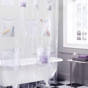 Planet Gates Translucent Bathroom Shower Curtain with Pocket Waterproof Bath Curtain Clear Translucent Bathroom Shower Curtain Bathroom Products